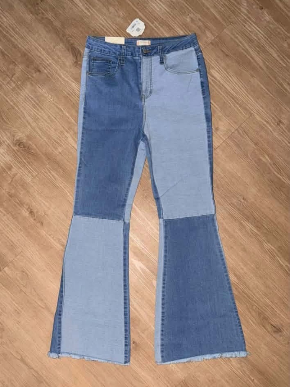 Altar’d State Two-Tone Patchwork Denim Flare Jeans, NWT ($79.95)!